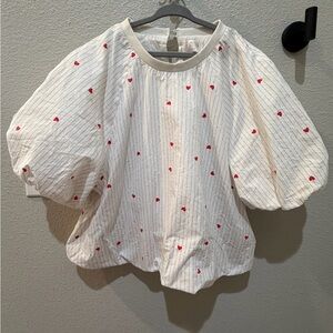 Women’s Heart Puff Sleeve Top